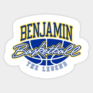 Benjamin Basketball The Legend Custom Player Your Name Sticker